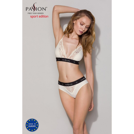 Трусики з широкою гумкою і мереживом Passion PS001 PANTIES L, ecru - фото №3