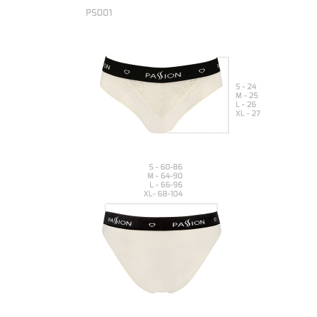 Трусики з широкою гумкою і мереживом Passion PS001 PANTIES L, ecru - фото №5