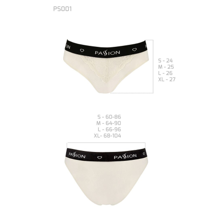 Трусики з широкою гумкою і мереживом Passion PS001 PANTIES M, ecru - фото №5