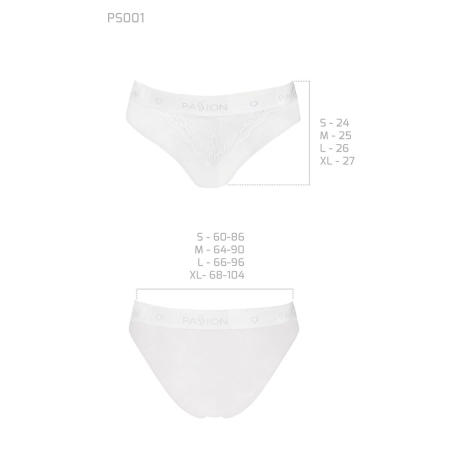 Трусики з широкою гумкою і мереживом Passion PS001 PANTIES L, white - фото №5