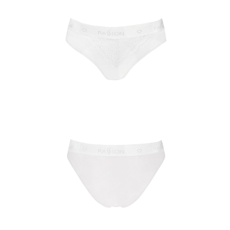 Трусики з широкою гумкою і мереживом Passion PS001 PANTIES L, white - фото №4