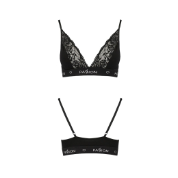 Еластичний топ з мереживом Passion PS001 TOP L, black - - фото №5