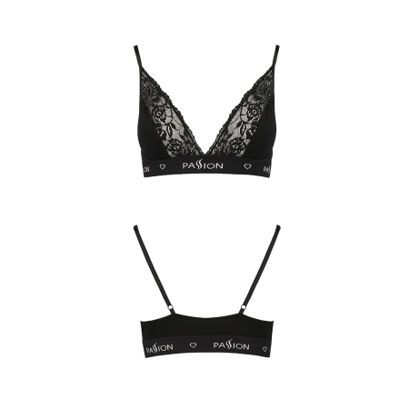 Еластичний топ з мереживом Passion PS001 TOP S, black №5