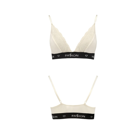 Еластичний топ з мереживом Passion PS001 TOP L, ecru №4