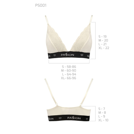 Еластичний топ з мереживом Passion PS001 TOP S, ecru - фото №5