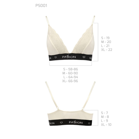 Еластичний топ з мереживом Passion PS001 TOP XL, ecru №5