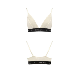 Еластичний топ з мереживом Passion PS001 TOP XL, ecru - - фото №4