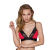 Еластичний топ з мереживом Passion PS001 TOP L, red-black - фото