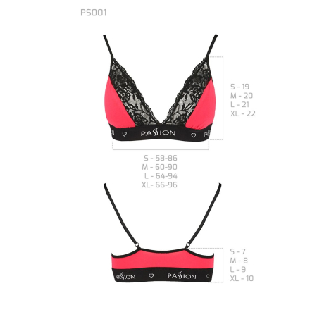 Еластичний топ з мереживом Passion PS001 TOP M, red-black №5