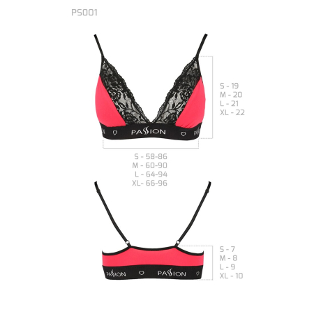 Еластичний топ з мереживом Passion PS001 TOP S, red-black №5