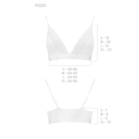 Еластичний топ з мереживом Passion PS001 TOP M, white - фото №5