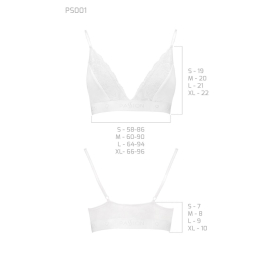 Еластичний топ з мереживом Passion PS001 TOP XL, white - - фото №5