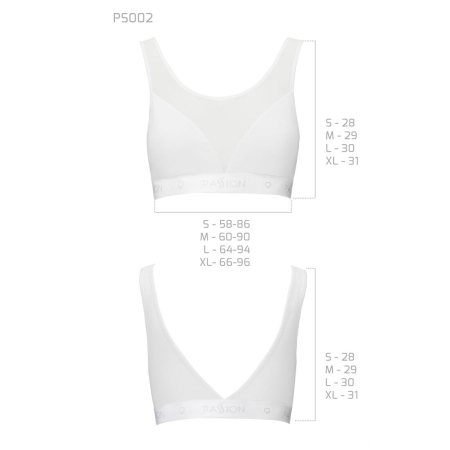 Топ з прозорою вставкою Passion PS002 TOP L, white - фото №5