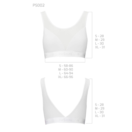 Топ з прозорою вставкою Passion PS002 TOP S, white - фото №5