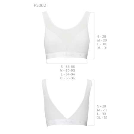 Топ з прозорою вставкою Passion PS002 TOP XL, white - фото №5