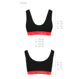 Спортивний топ на широких бретелях Passion PS003 TOP L, black - - фото №6