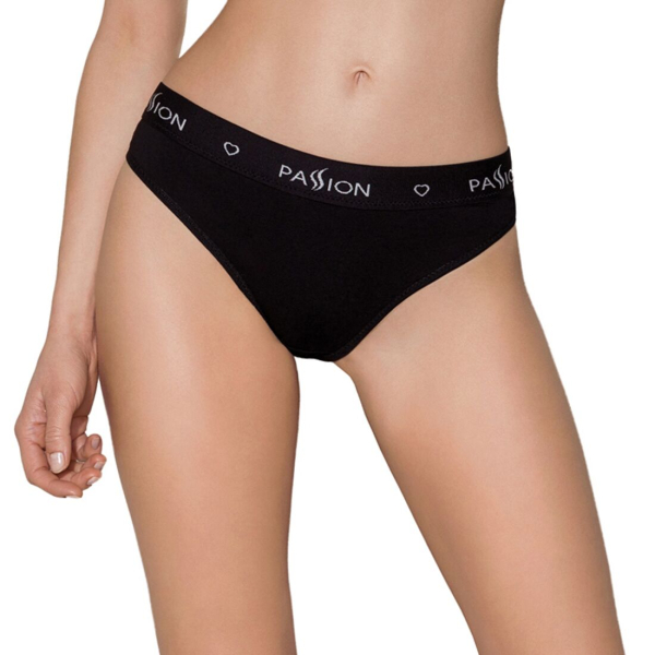 Трусики-сліпи з бавовни з еластаном Passion PS004 PANTIES M, black 