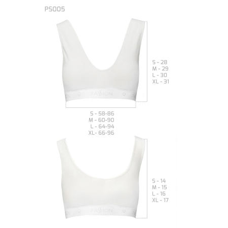 Спортивний топ з еластичної бавовни Passion PS005 TOP M, white - фото №6