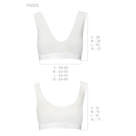 Спортивний топ з еластичної бавовни Passion PS005 TOP S, white - фото №6