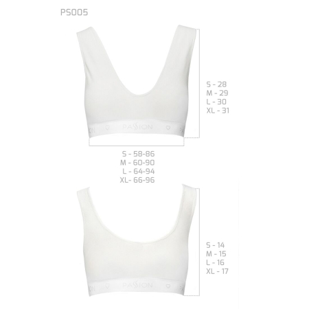 Спортивний топ з еластичної бавовни Passion PS005 TOP XL, white №6