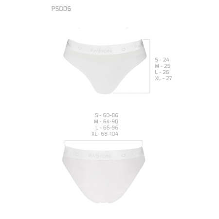 Трусики з прозорою вставкою Passion PS006 PANTIES S, white - фото №5