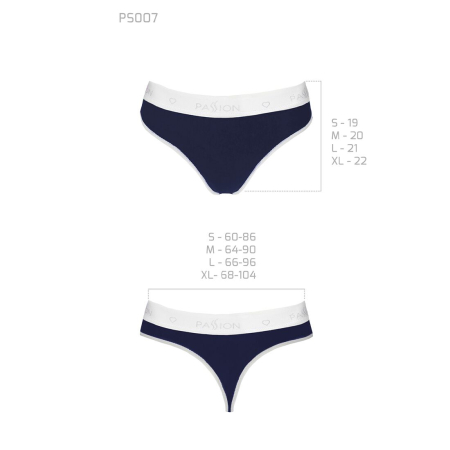Спортивні трусики-стрінги Passion PS007 PANTIES L, navy blue - фото №6