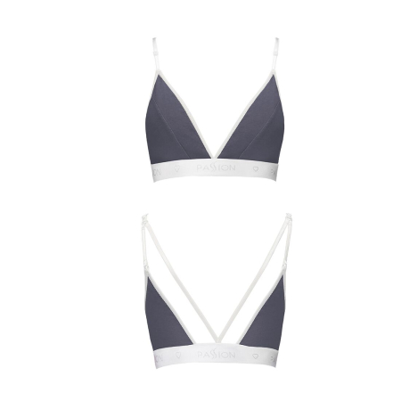 Спортивний топ з подвійними бретелями Passion PS007 TOP L, dark grey - фото №4