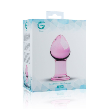 Рожева анальна пробка зі скла Gildo Pink Glass Buttplug №4