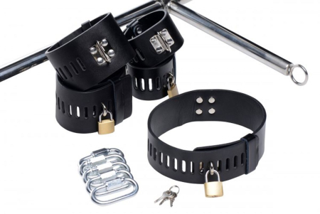 Конструкція для фіксації з фалоімітатором Imprisoned Metal Stockade with Dildo - фото №5