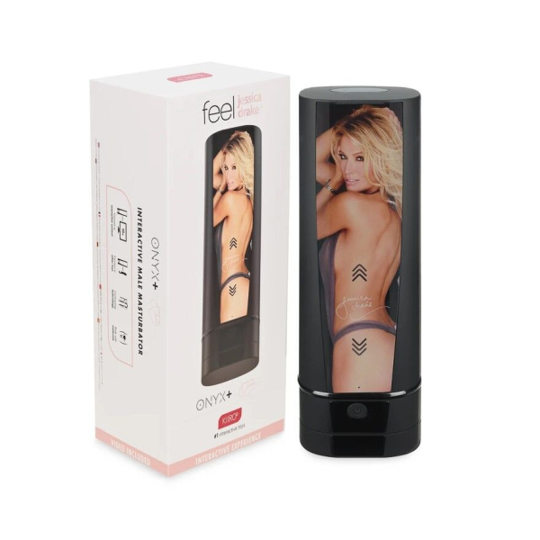 Мастурбатор Kiiroo Onyx + Jessica Drake, 10 стискних кілець, не треба рухати, теледільдоніка - фото