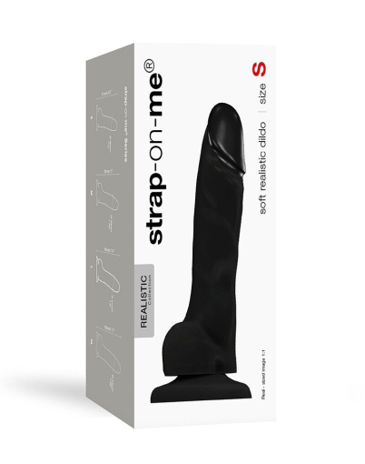 Реалістичний фалоімітатор Strap-On-Me SOFT REALISTIC DILDO Black - Size S - фото №3