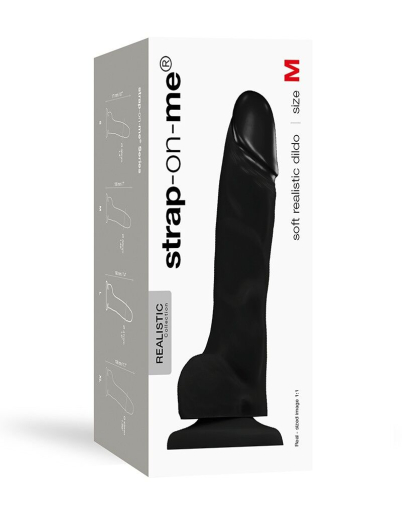 Реалістичний фалоімітатор Strap-On-Me SOFT REALISTIC DILDO Black - Size M - фото №3