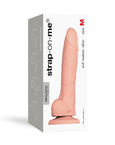 Реалістичний фалоімітатор Strap-On-Me SOFT REALISTIC DILDO Vanilla - Size M - фото №3