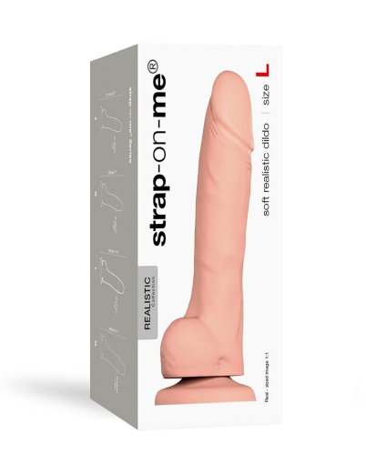 Реалістичний фалоімітатор Strap-On-Me SOFT REALISTIC DILDO Vanilla - Size L - фото №3