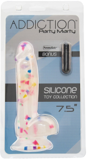 Фалоімітатор з конфетті ADDICTION - PARTY MARTY 7.5? - FROST & CONFETTI, 19 см, силікон - - фото №5