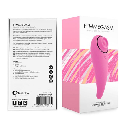 Пульсатор для клітора плюс вібратор FeelzToys - FemmeGasm Tapping & Tickling Vibrator Pink - фото №2