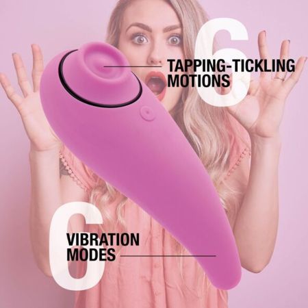 Пульсатор для клітора плюс вібратор FeelzToys - FemmeGasm Tapping & Tickling Vibrator Pink - фото №4