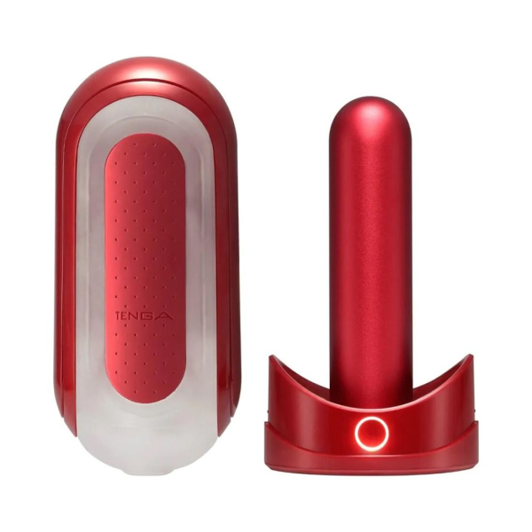 Набір мастурбатора із нагрівачем Tenga Flip Zero Red + Flip Warmer - фото