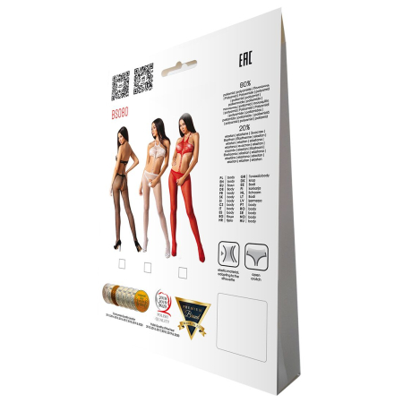 Відкритий бодістокінг Passion BS080 red №6