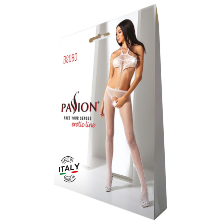 Відкритий бодістокінг Passion BS080 white №5