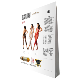 Сітчастий бодістокінг з відкритим животом Passion BS081 red - №6