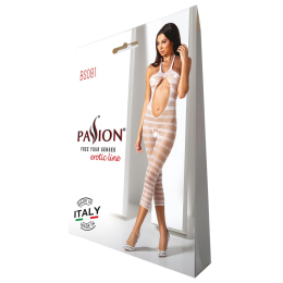 Сітчастий бодістокінг з відкритим животом Passion BS081 white - №5