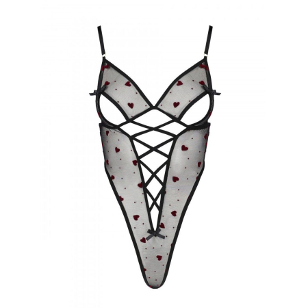 Еротичний боді з малюнком Passion LOVELIA BODY L/XL, black - фото №5