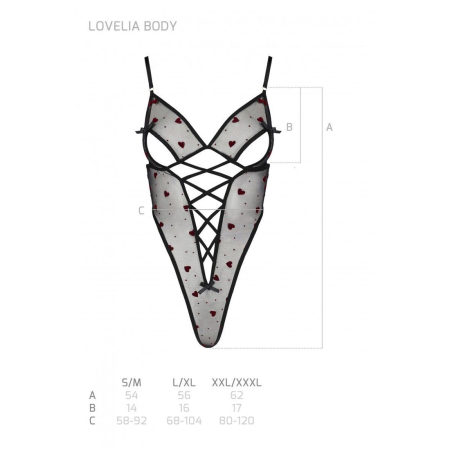 Еротичний боді з малюнком Passion LOVELIA BODY S/M, black - фото №7