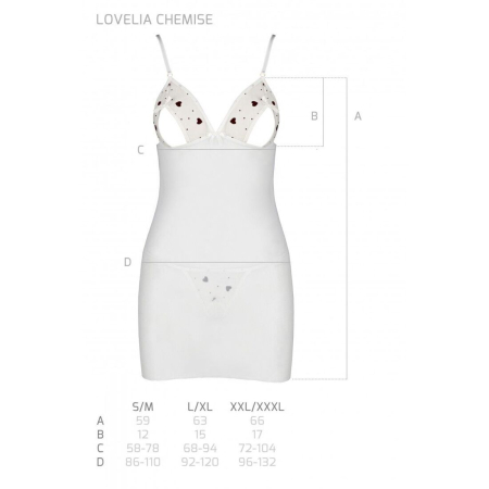 Сорочка з вирізами на грудях, стрінги Passion LOVELIA CHEMISE XXL/XXXL, white - фото №7