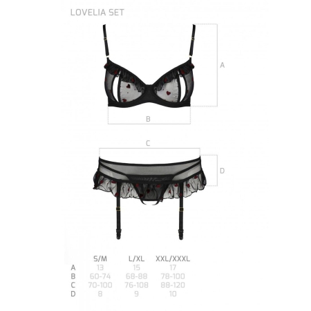 Сексуальний комплект з поясом для панчіх Passion LOVELIA SET L/XL, black №7