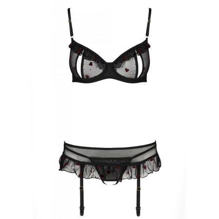Сексуальний комплект з поясом для панчіх Passion LOVELIA SET L/XL, black №5