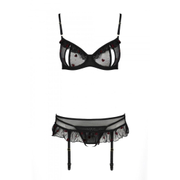 Сексуальний комплект з поясом для панчіх Passion LOVELIA SET S/M, black - №5