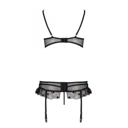 Сексуальний комплект з поясом для панчіх Passion LOVELIA SET S/M, black - №6
