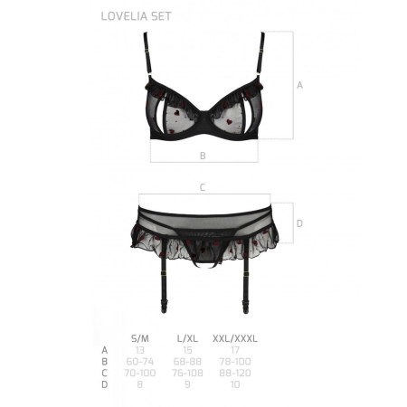 Сексуальний комплект з поясом для панчіх Passion LOVELIA SET XXL/XXXL, black №7
